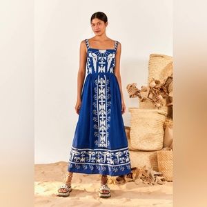 NWT Farm Rio Macaw Embroidered Maxi. SMALL